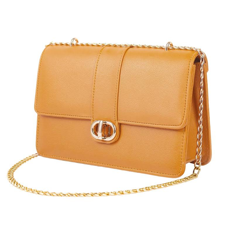 Elegant Orange Synthetic Leather Handbag for Women