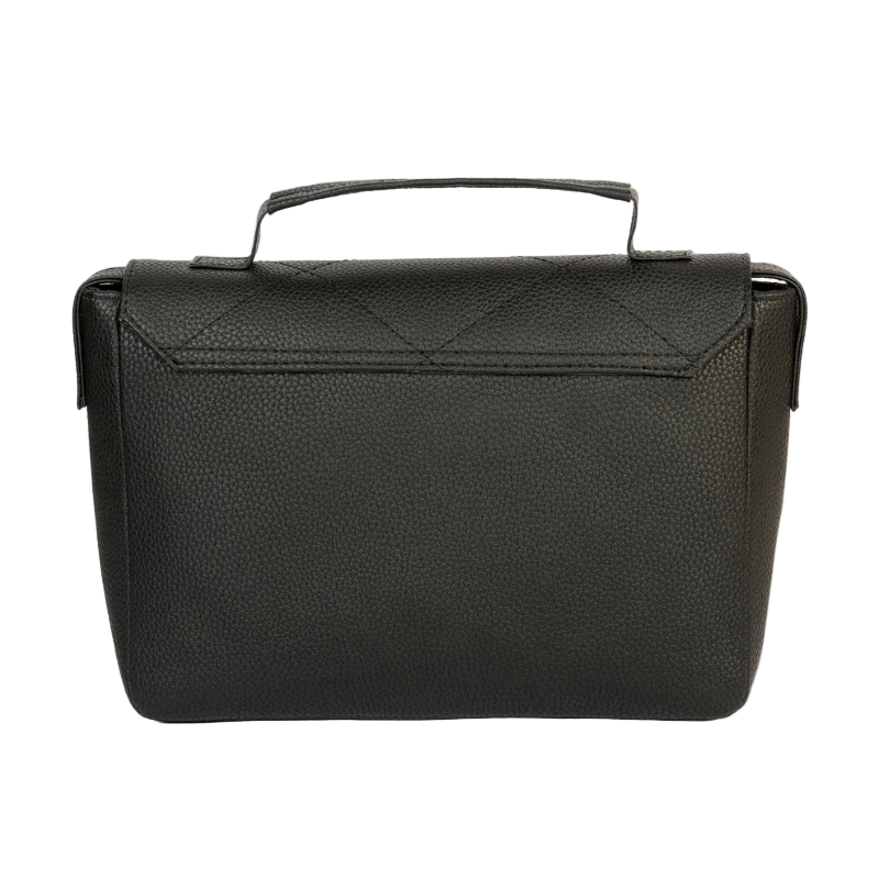 Elegant Black Rexine Quilted Stitch Handbag for Women
