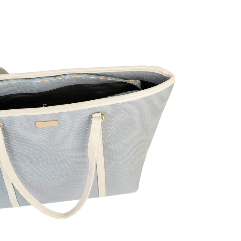 Stylish Grey Rexine Canvas Tote Bag for Women
