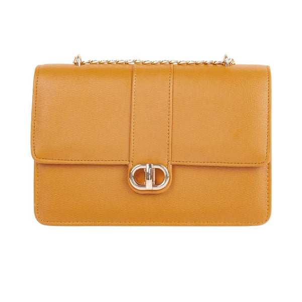 Elegant Orange Synthetic Leather Handbag for Women