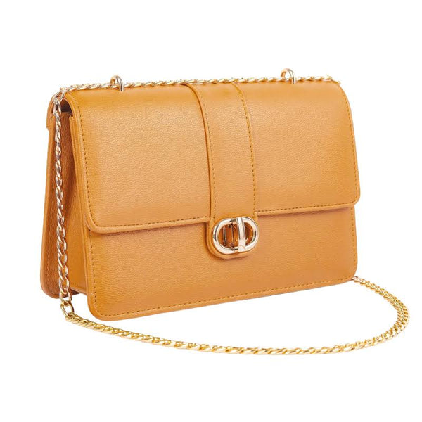 Elegant Orange Synthetic Leather Handbag for Women
