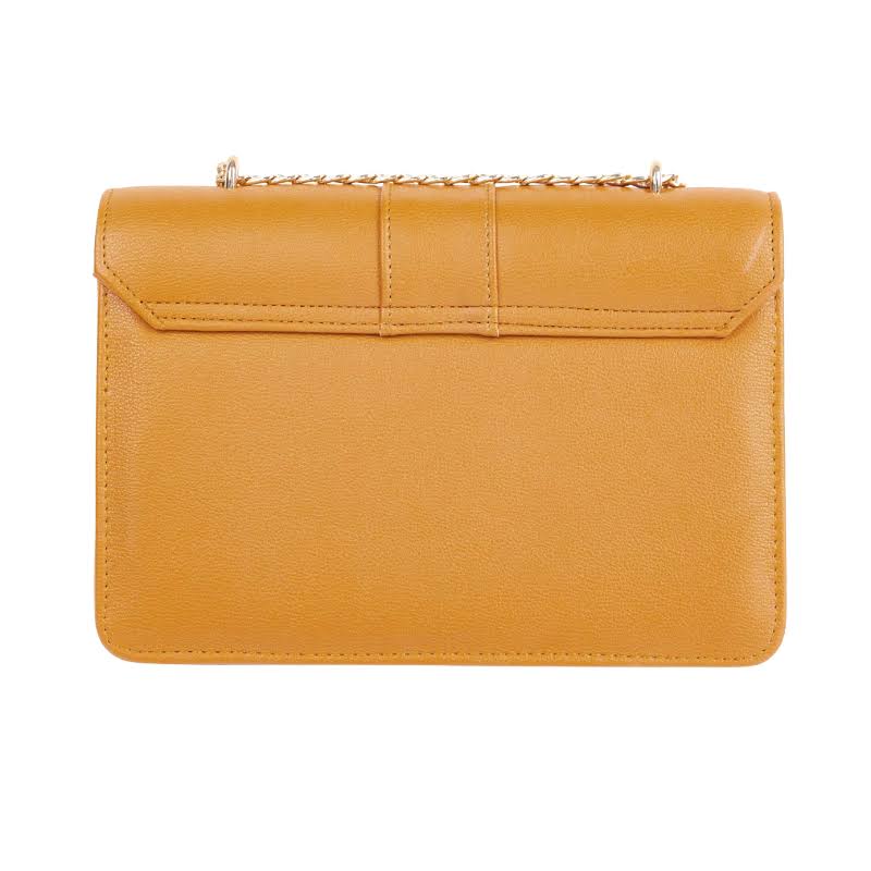 Elegant Orange Synthetic Leather Handbag for Women